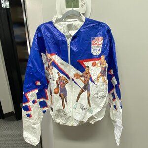 VINTAGE 1992 USA OLYMPICS BASKETBALL DREAM TEAM KELLOG'S TYVEK JACKET ADULT L